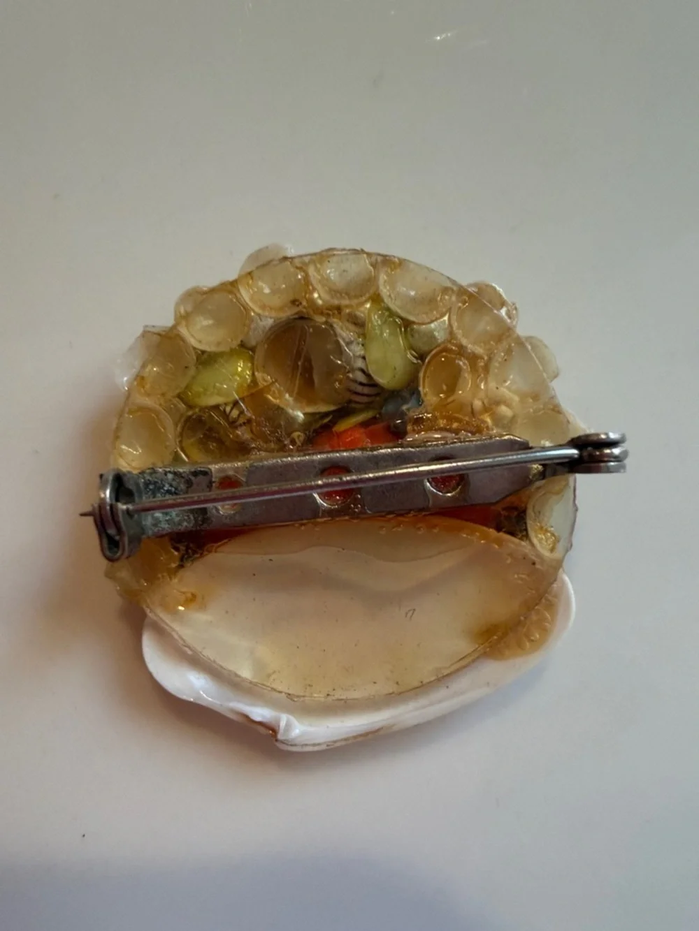 VTG Floral Shell Brooch - Sailor'sValentine